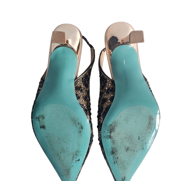 Betsey Johnson Mya Rhinestone Pumps Light Brown/Black Leopard 8.5 Pre-owned - Picture 5 of 7